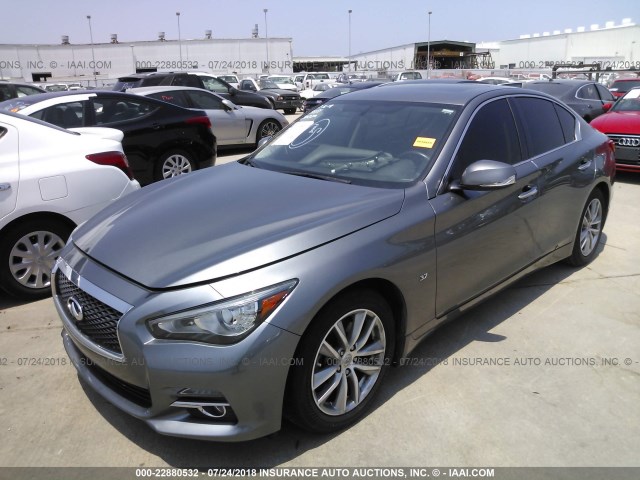 JN1BV7AP5FM346919 - 2015 INFINITI Q50 PREMIUM/SPORT GRAY photo 2