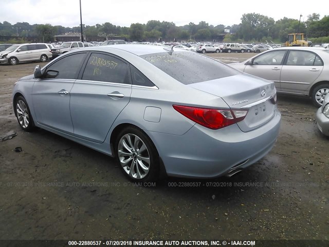 5NPEC4AB8BH257742 - 2011 HYUNDAI SONATA SE/LIMITED Light Blue photo 3