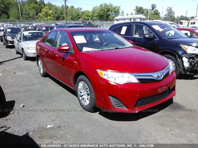 4T1BD1FK5EU125339 - 2014 TOYOTA CAMRY HYBRID/LE/XLE 红色 照片 1