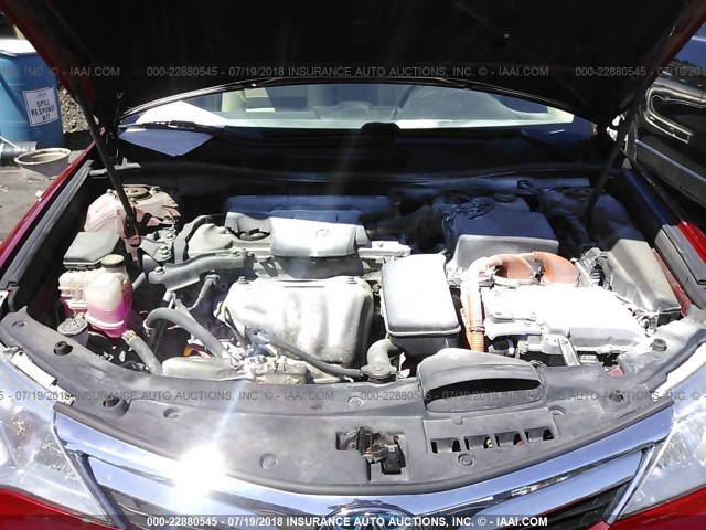 4T1BD1FK5EU125339 - 2014 TOYOTA CAMRY HYBRID/LE/XLE 红色 照片 10
