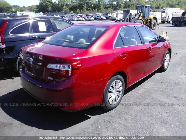 4T1BD1FK5EU125339 - 2014 TOYOTA CAMRY HYBRID/LE/XLE 红色 照片 4
