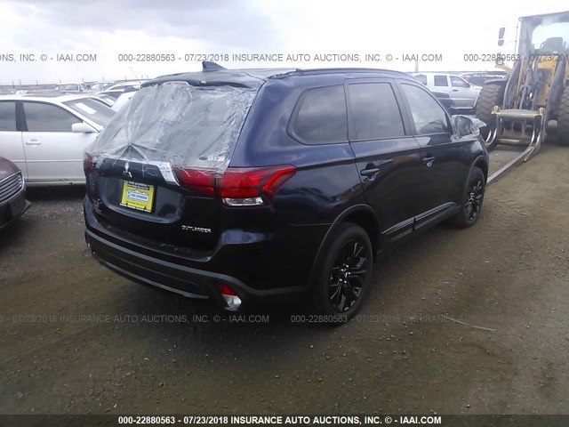 JA4AZ3A31JZ022732 - 2018 MITSUBISHI OUTLANDER SE/SEL Dark Blue photo 4