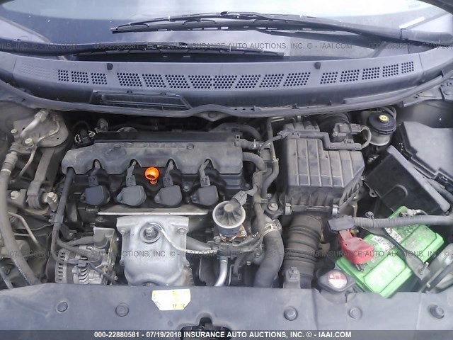 2HGFA16938H504845 - 2008 HONDA CIVIC EXL ნაცრისფერი ფოტო 10