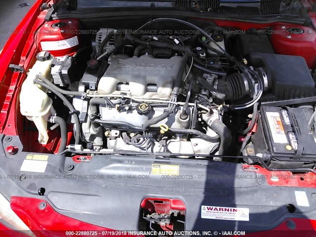 1G2NF52E61C120867 - 2001 PONTIAC GRAND AM SE1 RED photo 10