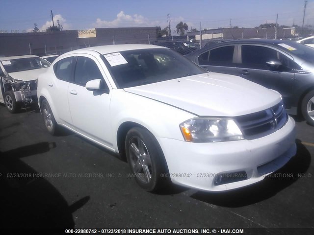 1C3CDZCBXDN679968 - 2013 DODGE AVENGER SXT WHITE photo 1