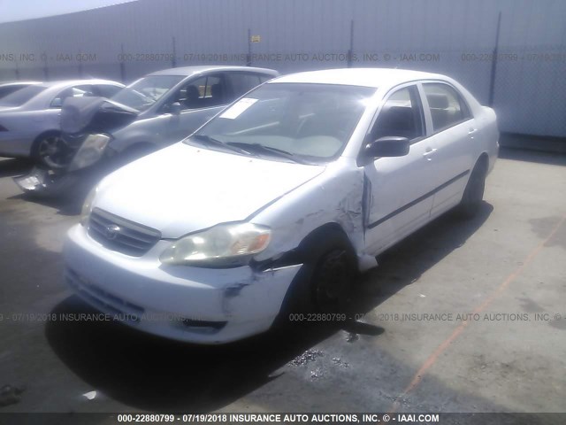 JTDBR32E940052225 - 2004 TOYOTA COROLLA CE/LE WHITE photo 2