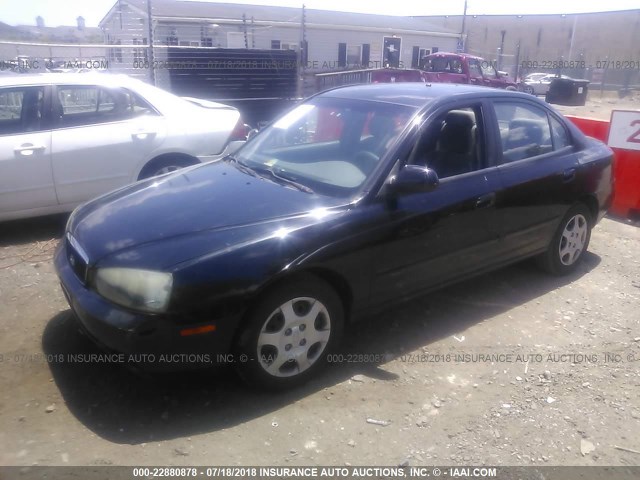 KMHDN45D73U589479 - 2003 HYUNDAI ELANTRA GLS/GT BLACK photo 2