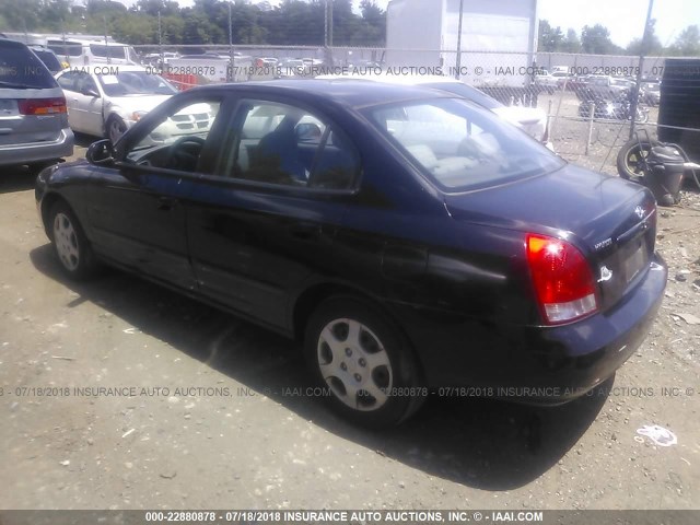 KMHDN45D73U589479 - 2003 HYUNDAI ELANTRA GLS/GT BLACK photo 3