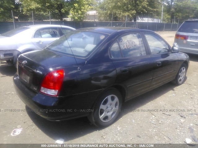 KMHDN45D73U589479 - 2003 HYUNDAI ELANTRA GLS/GT BLACK photo 4