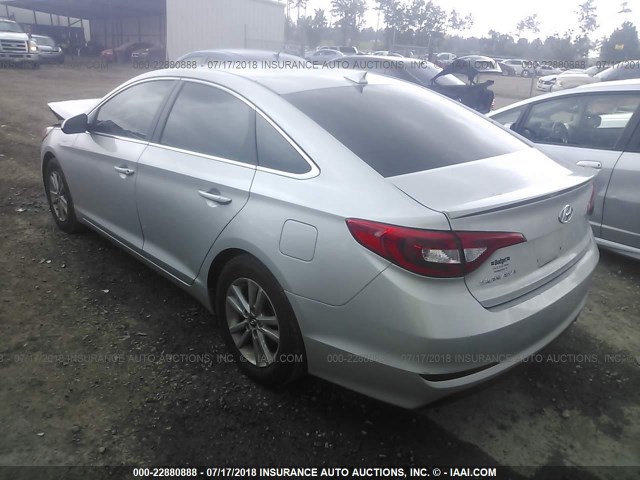 5NPE24AF4GH408461 - 2016 HYUNDAI SONATA SE SILVER photo 3