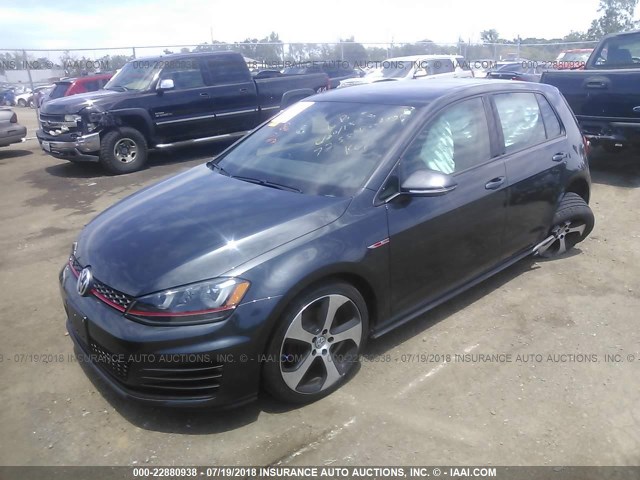 3VW5T7AU6FM030307 - 2015 VOLKSWAGEN GTI GRAY photo 2