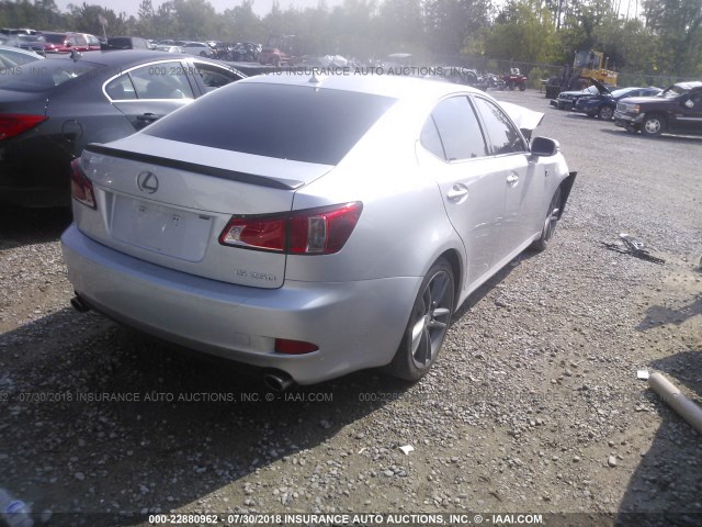 JTHBF5C21B2101717 - 2011 LEXUS IS SILVER photo 4