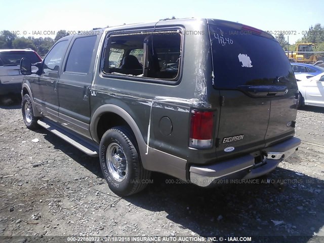 1FMNU42S71ED04555 - 2001 FORD EXCURSION LIMITED GREEN photo 3