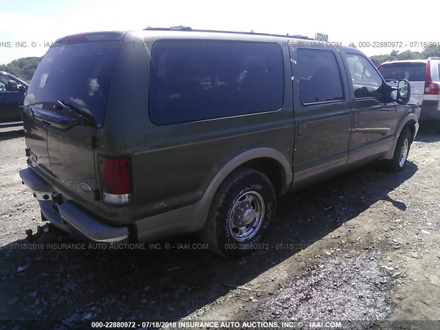 1FMNU42S71ED04555 - 2001 FORD EXCURSION LIMITED GREEN photo 4