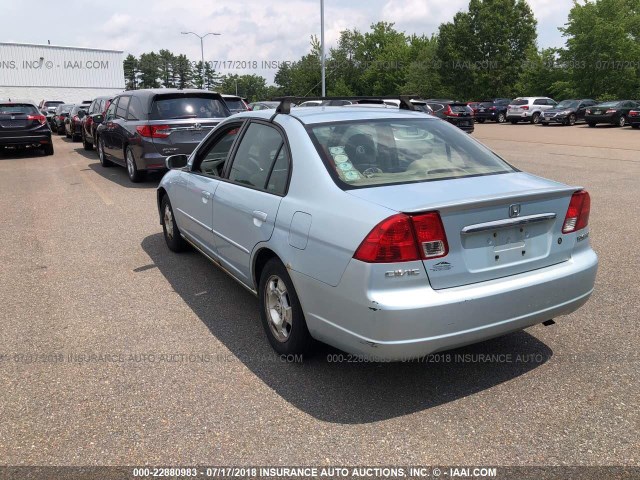 JHMES95653S025761 - 2003 HONDA CIVIC BLUE photo 3