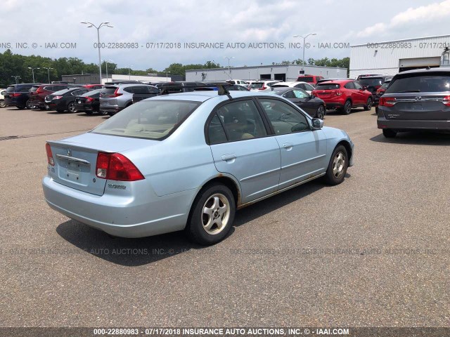 JHMES95653S025761 - 2003 HONDA CIVIC BLUE photo 4