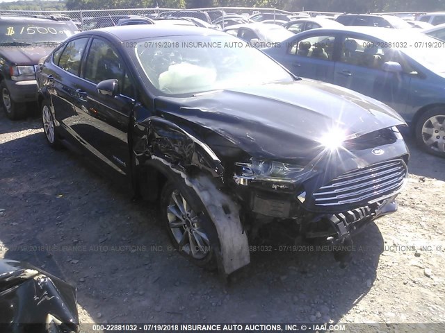 3FA6P0LU5HR266801 - 2017 FORD FUSION SE HYBRID BLACK photo 1