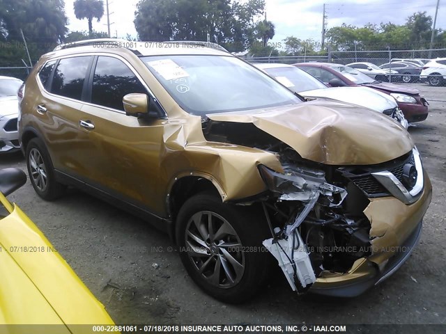 5N1AT2MT0EC849509 - 2014 NISSAN ROGUE S/SL/SV GOLD photo 1