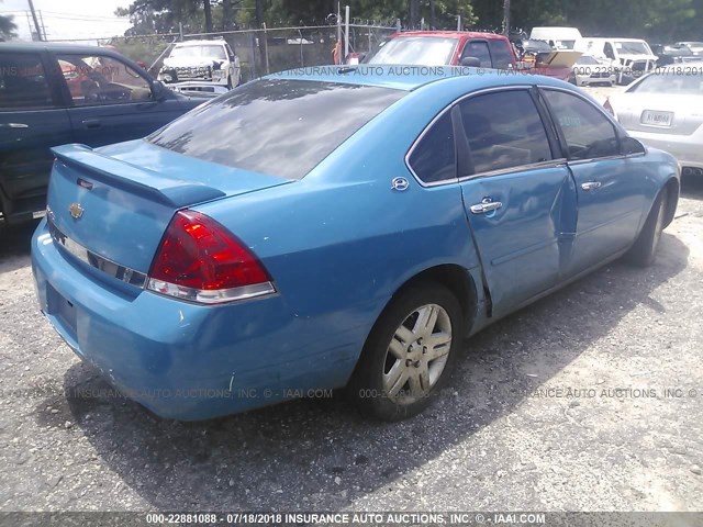 2G1WU58R079185528 - 2007 CHEVROLET IMPALA LTZ BLUE photo 4