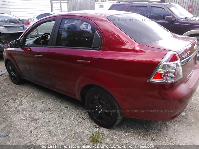 KL1TD56E19B600262 - 2009 CHEVROLET AVEO LS/LT 红色 照片 3