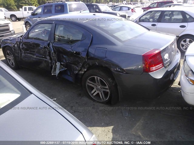 2B3KA43R47H784357 - 2007 DODGE CHARGER SE/SXT GRAY photo 3