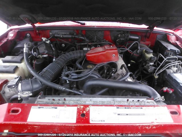 4F4YR12C61TM12632 - 2001 MAZDA B2500 RED photo 10