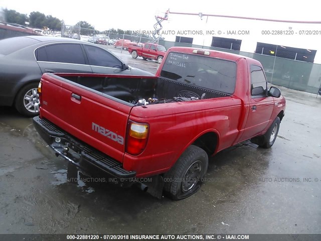 4F4YR12C61TM12632 - 2001 MAZDA B2500 RED photo 4