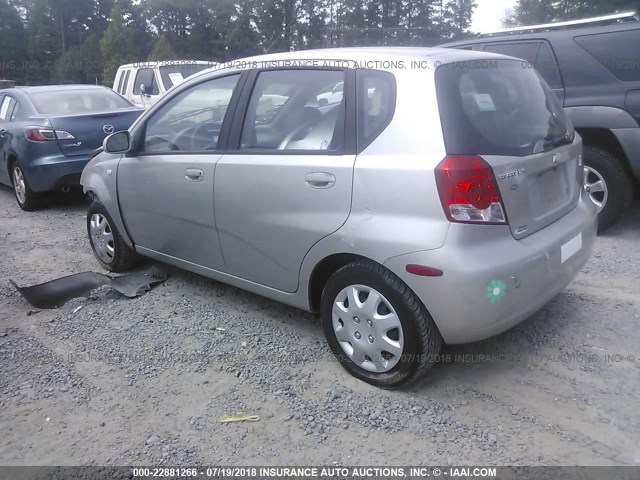 KL1TD62655B327504 - 2005 CHEVROLET AVEO LS SILVER photo 3