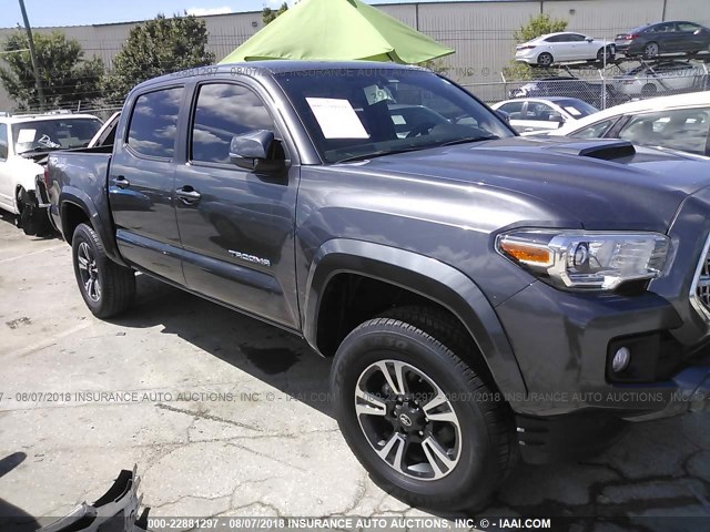 5TFCZ5AN2HX095027 - 2017 TOYOTA TACOMA DBL CAB/SR/TRDSPT/OR/PRO ნაცრისფერი ფოტო 1