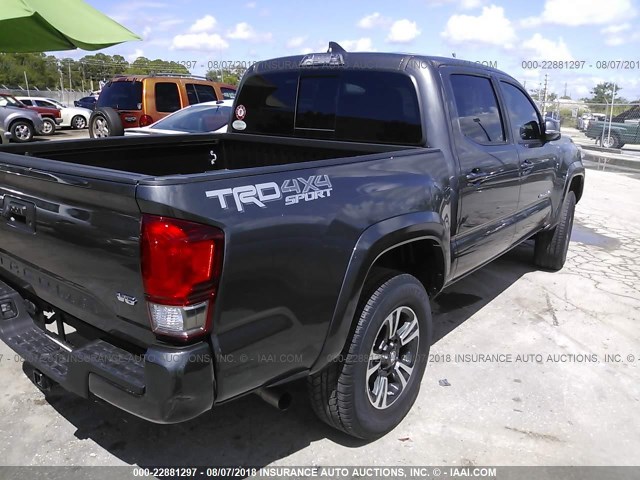 5TFCZ5AN2HX095027 - 2017 TOYOTA TACOMA DBL CAB/SR/TRDSPT/OR/PRO ნაცრისფერი ფოტო 4