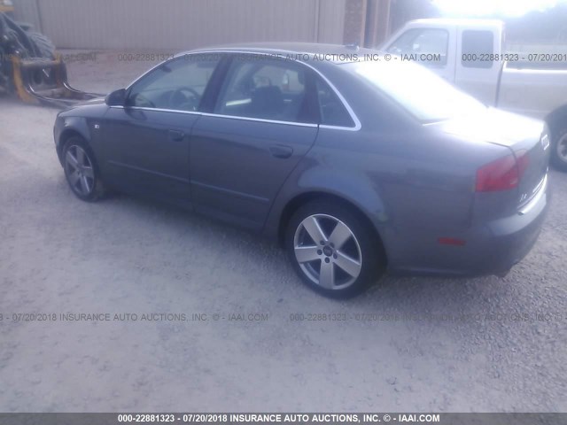 WAUDF78E27A157829 - 2007 AUDI A4 2.0T QUATTRO GRAY photo 3