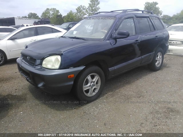 KM8SB12B04U631459 - 2004 HYUNDAI SANTA FE GL BLUE photo 2