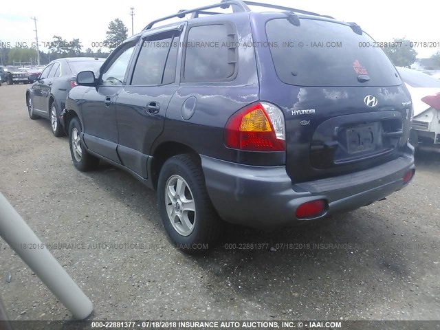 KM8SB12B04U631459 - 2004 HYUNDAI SANTA FE GL BLUE photo 3