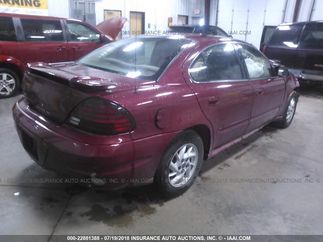 1G2NE52E65M184846 - 2005 PONTIAC GRAND AM SE MAROON photo 4