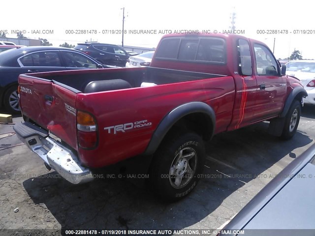 5TESN92N83Z274915 - 2003 TOYOTA TACOMA XTRACAB PRERUNNER RED photo 4