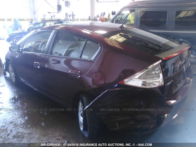 JHMZE2H54BS003753 - 2011 HONDA INSIGHT LX BURGUNDY photo 3