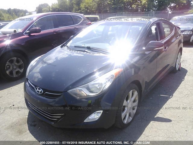 KMHDH4AE6BU117004 - 2011 HYUNDAI ELANTRA GLS/LIMITED BLACK photo 2