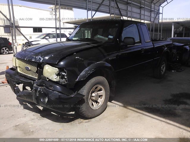 1FTYR14U73PA33908 - 2003 FORD RANGER SUPER CAB BLACK photo 2