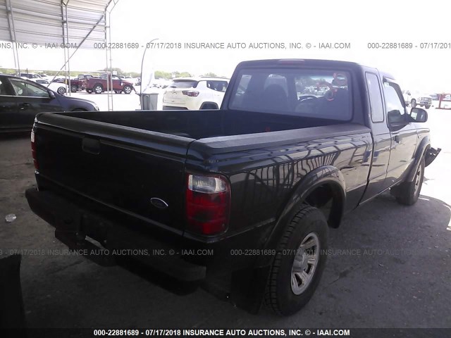 1FTYR14U73PA33908 - 2003 FORD RANGER SUPER CAB BLACK photo 4