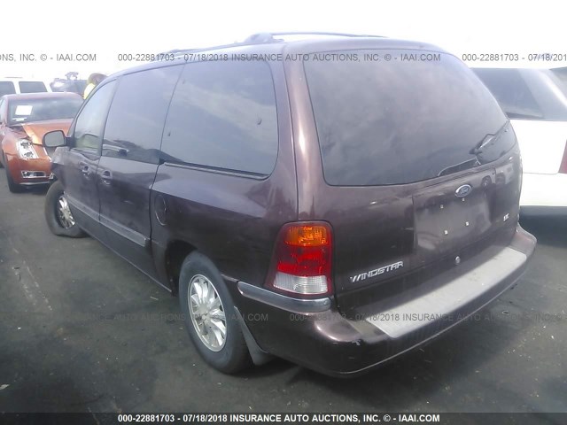 2FMZA5245XBB80596 - 1999 FORD WINDSTAR SE MAROON photo 3