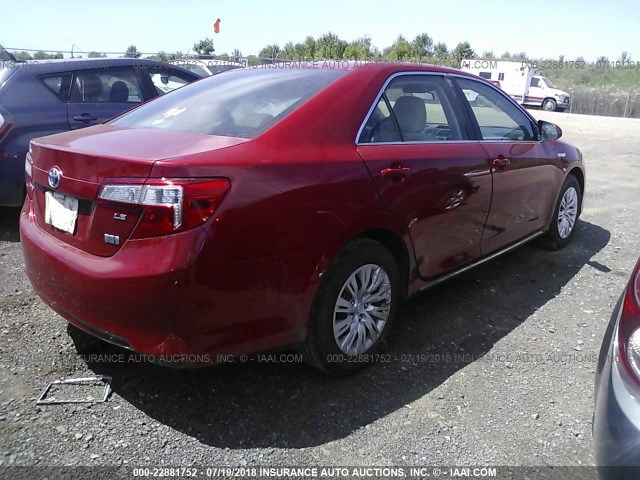 4T1BD1FK6CU061213 - 2012 TOYOTA CAMRY HYBRID/LE/XLE RED photo 4