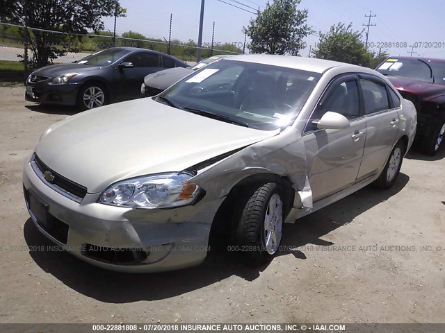 2G1WB5EK5A1151510 - 2010 CHEVROLET IMPALA LT GOLD photo 2