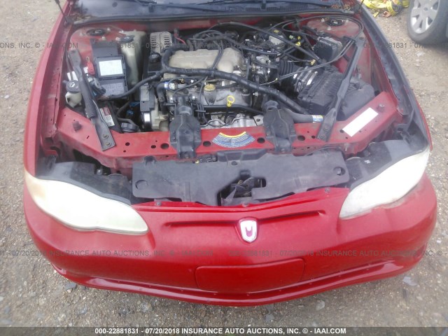 2G1WW12E949227327 - 2004 CHEVROLET MONTE CARLO LS RED photo 10