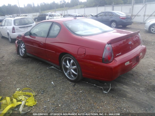 2G1WW12E949227327 - 2004 CHEVROLET MONTE CARLO LS RED photo 3