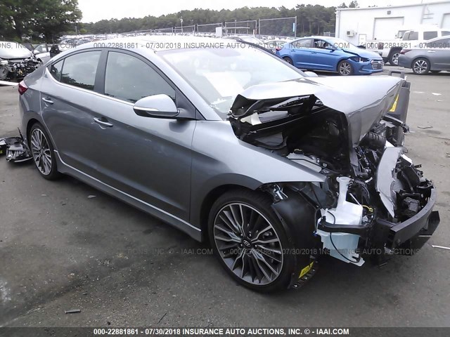 KMHD04LB0JU682034 - 2018 HYUNDAI ELANTRA SPORT GRAY photo 1