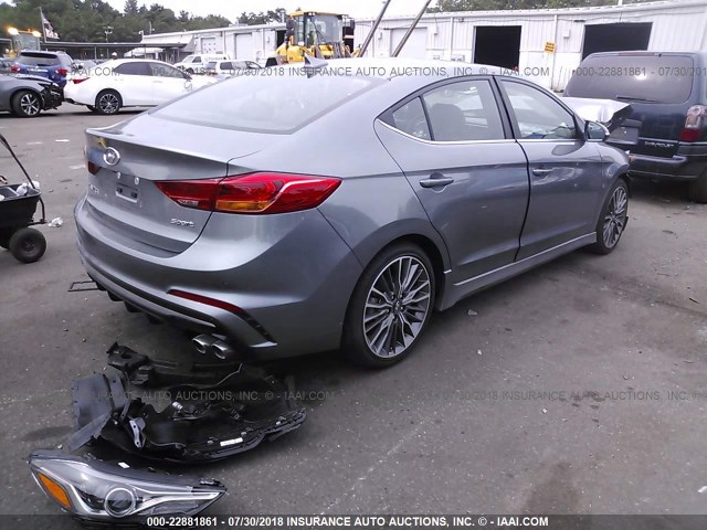 KMHD04LB0JU682034 - 2018 HYUNDAI ELANTRA SPORT GRAY photo 4