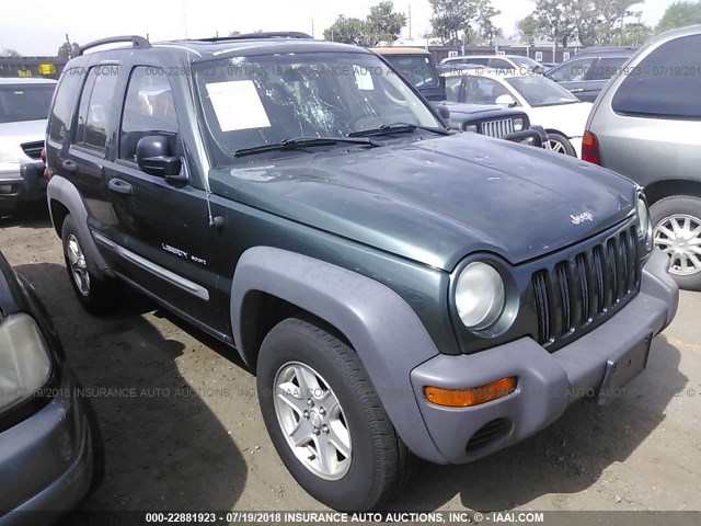 1J4GL48K23W600582 - 2003 JEEP LIBERTY SPORT/FREEDOM მწვანე ფოტო 1