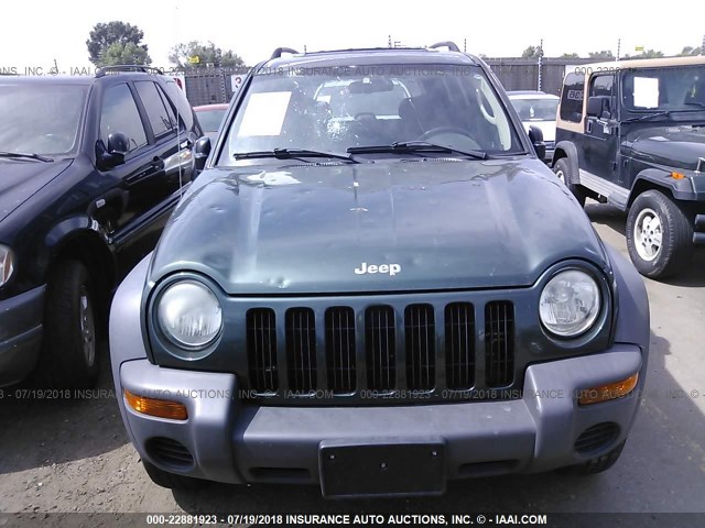 1J4GL48K23W600582 - 2003 JEEP LIBERTY SPORT/FREEDOM მწვანე ფოტო 6