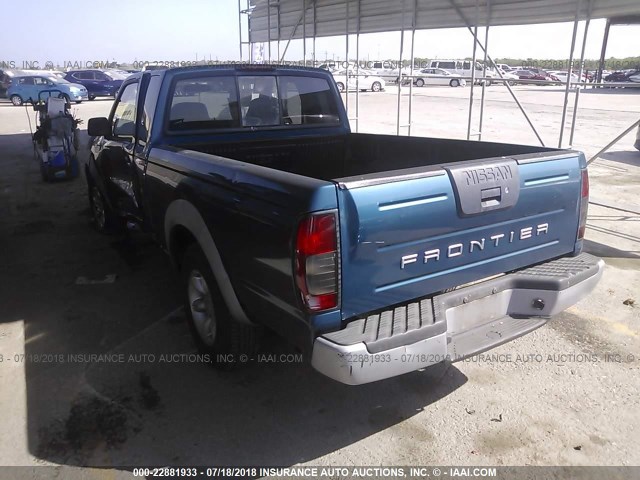 1N6DD26S01C401331 - 2001 NISSAN FRONTIER KING CAB XE BLUE photo 3