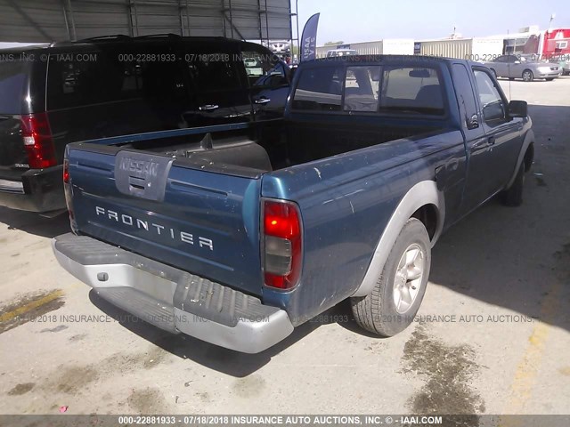 1N6DD26S01C401331 - 2001 NISSAN FRONTIER KING CAB XE BLUE photo 4